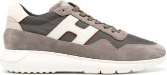 Hogan Interactive3 panelled sneakers - men - Calf Leather/Fabric/Calf Leather/Fabric/Rubber - 11 - Brown