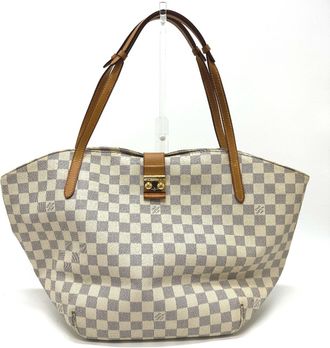 Louis Vuitton White Damier Azur Shoulder Bag Tote Bag (Pre-Owned)