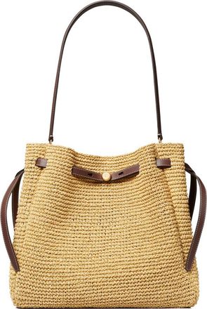 Tory Burch Large Romy Straw Bucket Bag in Natural at Nordstrom