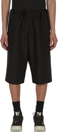 Maison Margiela Mens Black Linen Bermuda Shorts