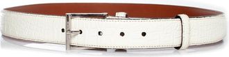 Santoni Alligator leren riem in het wit