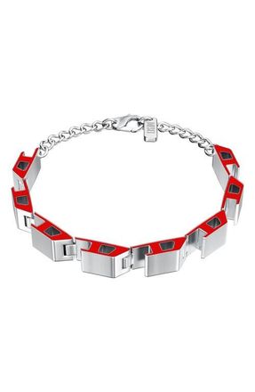 Diesel Logo Link Bracelet in Silver at Nordstrom