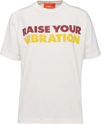 La DoubleJ Rainbow Motto Oversized Tee - Dames - T-shirts - Wit - XS - Katoen - Tops