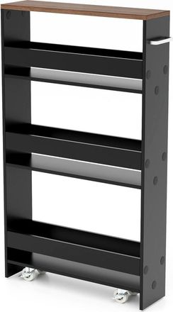 Giantex Carrito de almacenamiento de cocina de 4 niveles negro 47,51380,7cm