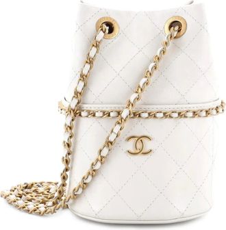 Chanel Nauticoco Quilted Shiny Lambskin Mini bucket bag - Bianco