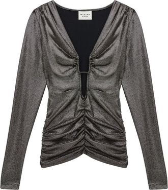 Isabel Marant Blusa Buffy con effetto metallizzato - Nero