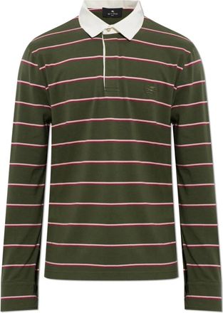 Etro Lange mouwen Poloshirt - Heren - Polos - Groen - M - Katoen - Tops