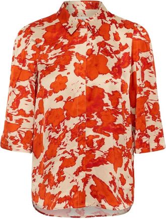 Soaked In Luxury Slclero Geprinte Korte Mouw - Dames - Overhemden - Veelkleurig - XS - Overhemden