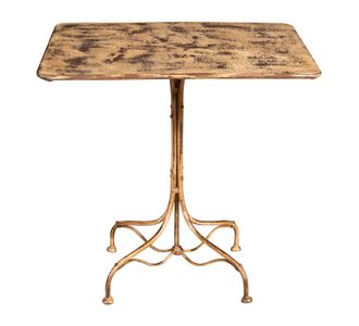 Biscottini International Mesa De Hierro Forjado Con Acabado De Crema Antigua