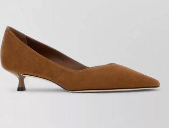 Stuart Weitzman eva suede pumps pointed toe kitten heel