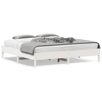 Berkfield Home Bed Frame without Mattress White 200x200 cm Solid Wood Pine
