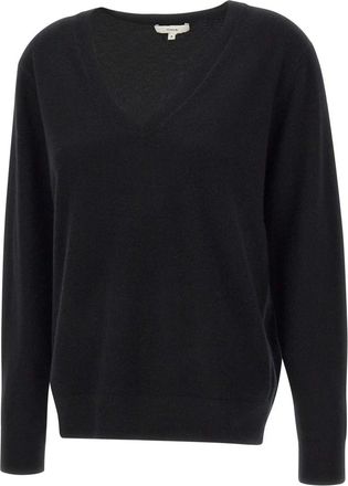 Vince Cashmere Weekend V-Neck Jumper - female - Vince - Cashmere Knitwear - Black - L - Knitwear