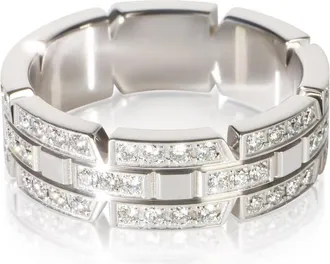 Cartier Pre-Owned Cartier White Gold Diamond Tank Francaise Ring
