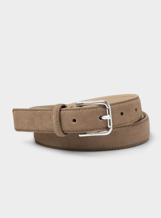 BOSS Womens Navya square buckle suede belt