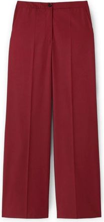 Motivi Wide Leg Pants - Dames - Wijde Broeken - Rood - 2XS - Leer - Broeken