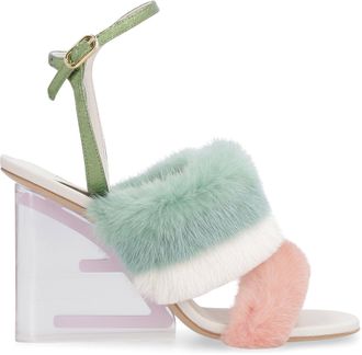 Fendi Womens First Heeled Sandals Leather