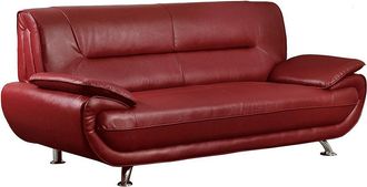 Vente-Unique Sof&aacute; 3 plazas de piel sint&eacute;tica NIGEL - Rojo