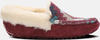 Lamofootwear Womens Aussie Slip-On Moc Slipper In Burgundy/multi