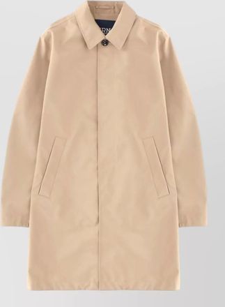 Herno long collared jacket featuring side pockets