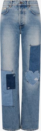Moschino Pantalone in denim patchwork - Blu
