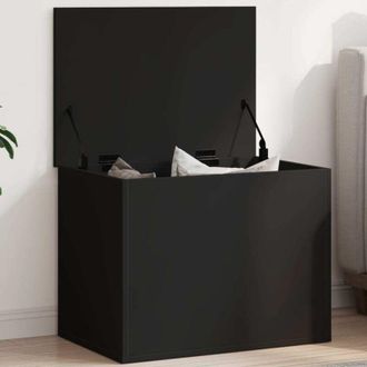 vidaXL Caja De Almacenaje Madera De Ingenier&iacute;a Negro 60x42x46 Cm Vidaxl
