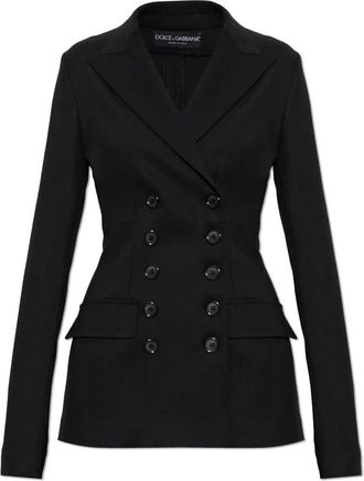 Dolce & Gabbana Wool Blazer - Dames - Blazers - Zwart - L - Wol - Jassen