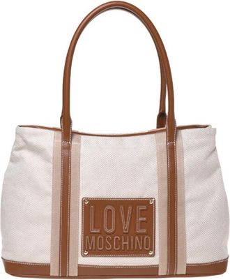 Love Moschino Shopper Tote - Dames - Shoppers - Beige - ONE Size - Katoen - Tassen
