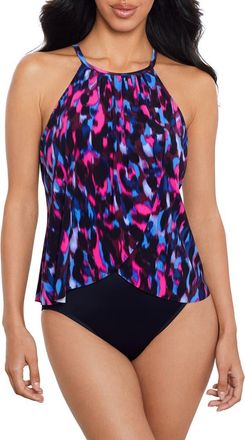 Magic Suit By Miraclesuit Cherry Bomb Aubrey One-Piece Swimsuit in Black/Blue Multi at Nordstrom, Size 10