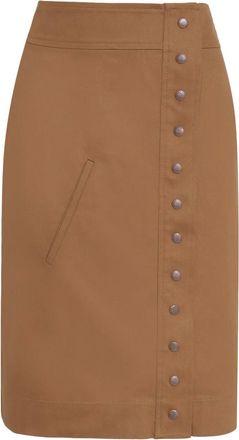 Gloria Coelho pocket-detail button-fastening skirt - women - Chlorofibre/Cotton - 40 - Brown