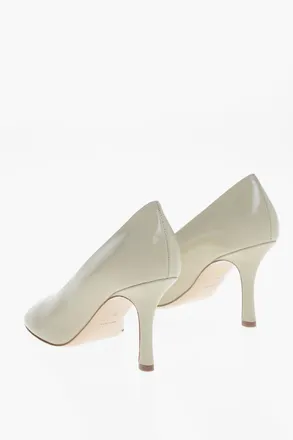 Burberry Brushed Leather Pumps with Covered Heel 9cm Burberry