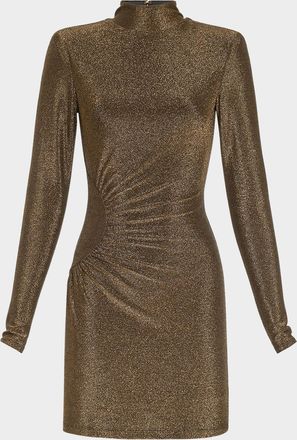 Ramy Brook Amarylis Metallic Long-Sleeve Mini Dress