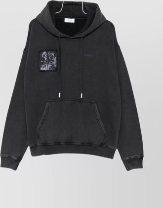 Off-white graphic print hooded cotton sweatshirt