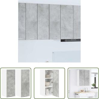 vidaXL Armadio appeso - Armadio pensile 2 pcs Grigio Cemento e Bianco 30 x 31 x 80 cm