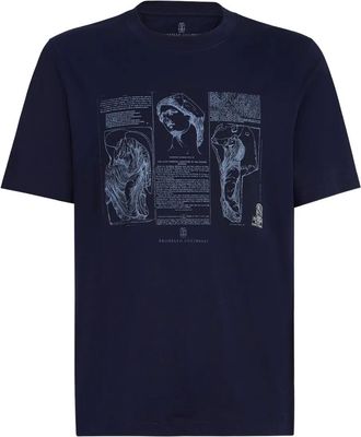 Brunello Cucinelli T-shirt met ronde hals - Blauw