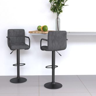vidaXL Vidaxl - Taburetes De Cocina 2 Unidades Terciopelo Gris Oscuro