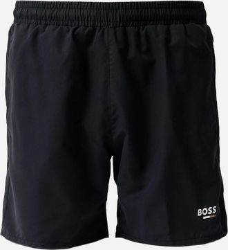 HUGO BOSS Mens BOSS Orange Swordfish Mens Swimming Shorts - Black 005 - Size: 33/32/32
