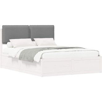 vidaXL Estructura De Cama Con Cabecera Tapizada Gris Claro Vidaxl