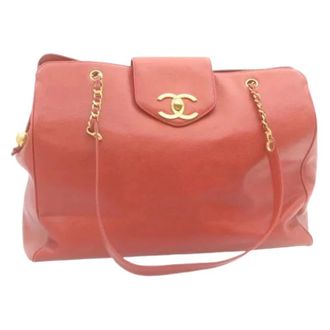 Chanel Pre-owned Vintage Schoudertas - Dames - Pre-owned - Rood - Maat: ONE Size Leer