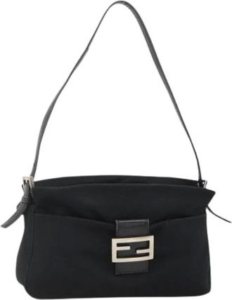 Fendi Pre-owned Shoulder Bags, female, Black, Size: ONE SIZE Pre-owned Nylon Shoulder Bag