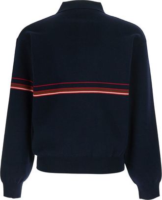 Versace Mens Polo Shirt Blue Cotton Top