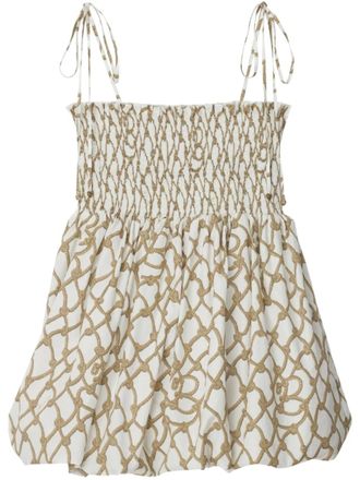 Burberry printed cotton top - women - Cotton - 8 - White