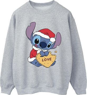 Disney Dames/Dames Lilo And Stitch Kerstmis Love Biscuit Sweatshirt (Sportgrijs)