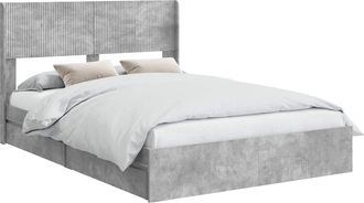 vidaXL Estructura De Cama Con Almacenamiento Y Cabecero Gris Hormig&oacute;n Vidaxl