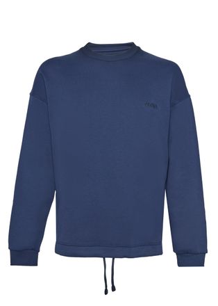Ermenegildo Zegna Cotton-Blend Crewneck Sweatshirt - Blue