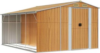 vidaXL Cobertizo jardín acero galvanizado marrón claro 277x365,5x179cm vidaXL