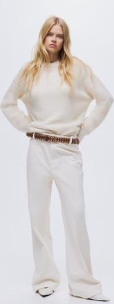 H&M Flared High Jeans in White at Nordstrom, Size 16