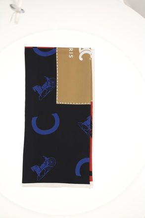 Celine Womens Square Scarf Red-Navy-Camel Red/navy/camel Scarfs