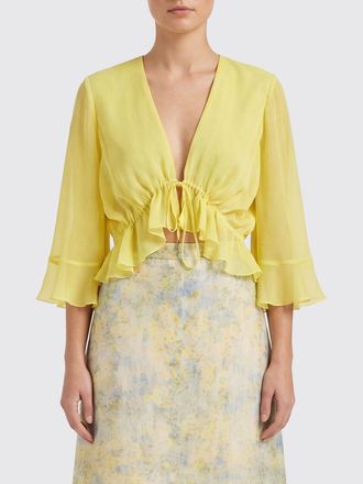 Alberta Ferretti Blusa cropped in misto seta