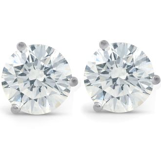 Pompeii3 4 ct Diamond Martini Screw Back Studs 14k White Gold Enhanced