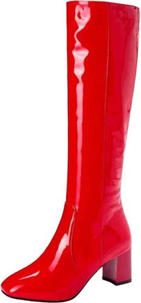 Generic Womens Winter High Heel Square Head Large High Barrel Boots